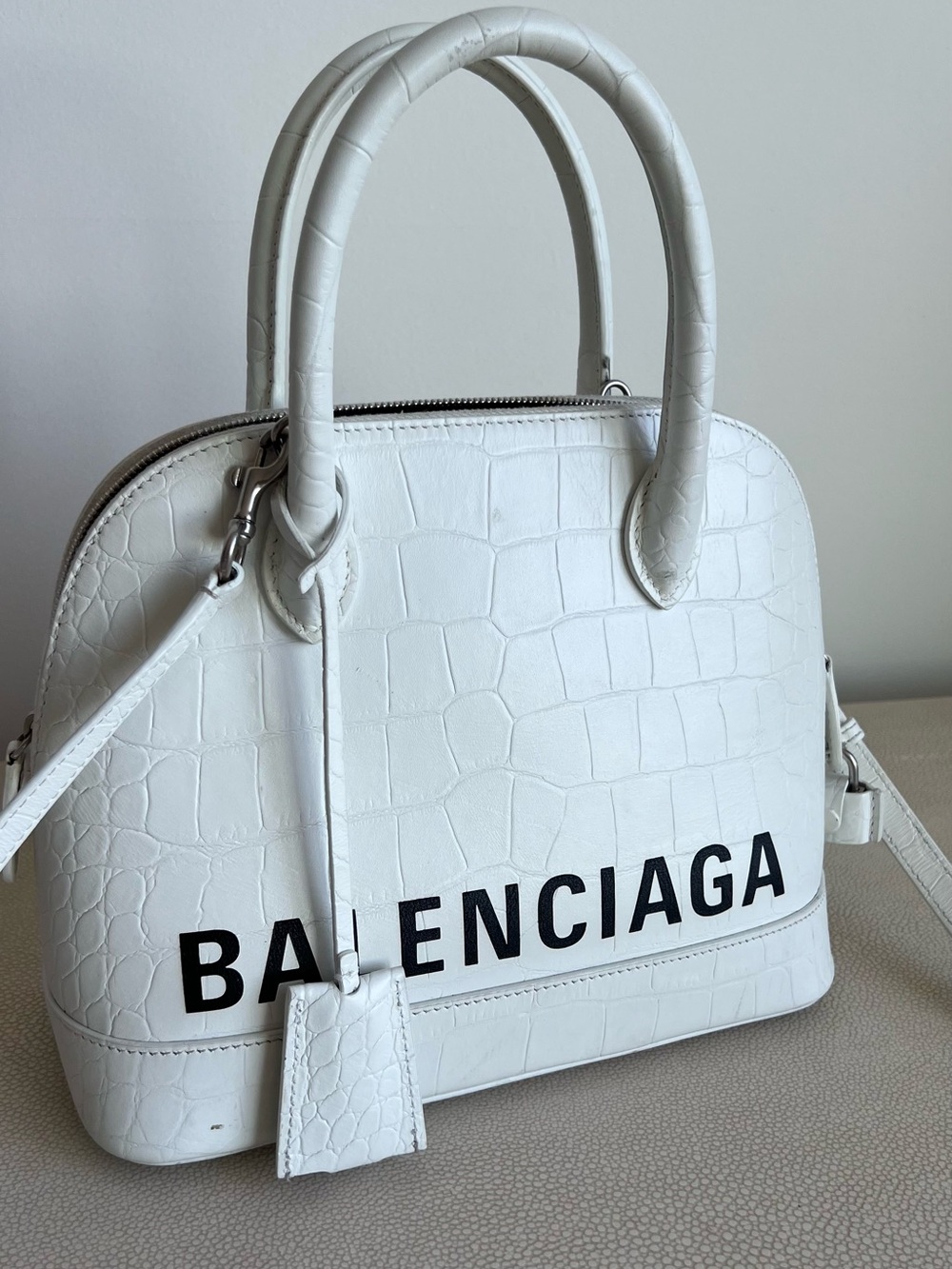 Balenciaga White ville top handle bag with Black Logo - Picture 10 of 16